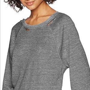Joe’s jeans Destress v. grey collar rip sweater